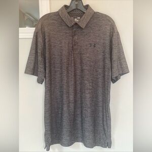 Under Armour Men’s Charcoal Grey Heatgear Loose Fit Golf Polo Size Large